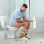 Man pooping
