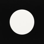 a white circle on a dark black background
