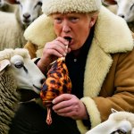 Donald Trump sheeple sheep sheepskin hat