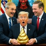 Donald Trump golden dog turd Oval Office Satan Devil Lucifer