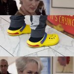 Lidl cross. That's all. | image tagged in miranda priestly looking at your shoes | made w/ Imgflip meme maker