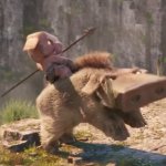 Piglin Riding Hoglin meme