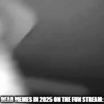 "anti-memes" | DEAD MEMES IN 2025 ON THE FUN STREAM: | image tagged in gifs,anti meme | made w/ Imgflip video-to-gif maker