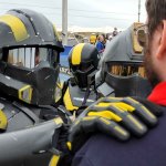 Hand on shoulder helldiver