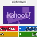 KAHOOT MEME | fire in the hole be like; Those annoying kids; Youtube Shorts/TikTok sound effect used in spam challenges; Lobotomy; Brainrot | image tagged in kahoot meme,fire in the hole,lobotomy | made w/ Imgflip meme maker