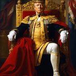 No thrones, no crowns, no kings. Trump delirious delusional meme