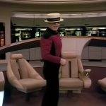 Picard With Straw Hat Dancing On The Bridge