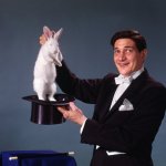 Magician with rabbit