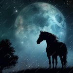 Horse at night