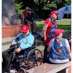 Old Man MAGA gun asleep wheelchair