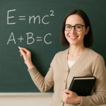 teacher at a chalkboard