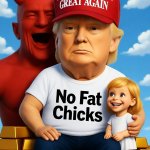 Donald Trump little blonde girl Satan gold