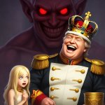 General Donald Trump Satan laughing pedophile toy soldiers