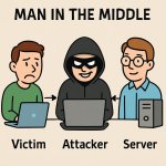 A funny meme on the cyber attack "man in the middle"