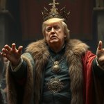King Trump talks garbage to peasants while robbing them blind. meme