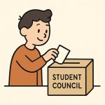 Someone voting for the student council