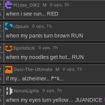 if my eyes turn red.. RUN