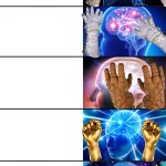 Expanding brain paperhands edition