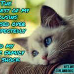 Only The Good Die Young | The youngest of my cousins crossed over unexpectedly; and my whole family is in shock; HE'S WITH HIS BABY GIRL AND HIS FATHER NOW | image tagged in memes,first world problems cat,death,welcome to heaven,see you on the other side,sad | made w/ Imgflip meme maker