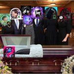 Trump dead funeral casket grave Obama Hillary JPP | image tagged in trump dead funeral casket grave obama hillary jpp | made w/ Imgflip meme maker