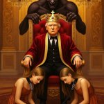 donald Trump Satan  Demon Evil little girl crying leash