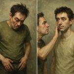 Panel 1 (The Setup): The first guy (usually on the left) is look