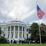 White House Trump 88 foot flag pole south lawn