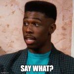 Waldo Geraldo Faldo | SAY WHAT? | image tagged in waldo geraldo faldo | made w/ Imgflip meme maker