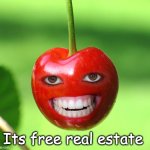 wowas | Its free real estate | image tagged in cherry,it's free real estate | made w/ Imgflip meme maker