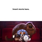 The Pets watching blank at Cinema meme