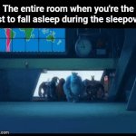 Doom | The entire room when you're the first to fall asleep during the sleepover: | image tagged in gifs,memes,funny | made w/ Imgflip video-to-gif maker