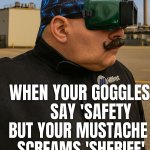 MUSTACHE and GOGGLES meme