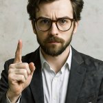 Religious Jesus Freak Preacher Bible pointing in air Lord