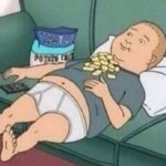 Bobby Hill eating chips couch