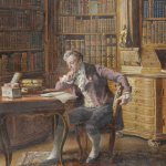 Noble man reading book