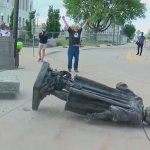 Christopher Columbus statue toppled