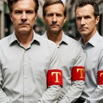 Trump MAGA armbands "T" red authoritarian fascist