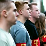 Trump MAGA armbands "T" red authoritarian fascist