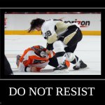 Penguins Flyers meme | DO NOT RESIST | image tagged in black box meme,memes,penguins,hockey,nhl,congratulations you are being rescued please do not resist | made w/ Imgflip meme maker