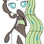 Meloetta in a flirty pose