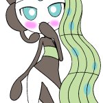 Meloetta in a flirty pose (Blush Version)