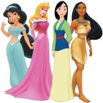 4 Disney Princesses PNG