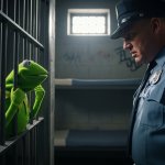 Kermit behind bars