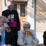 Pope Drinking Beer
