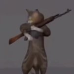 Cat with AK GIF Template