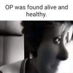 op was found alive and healthy meme
