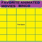 Favorite animated movies bingo meme