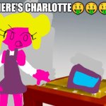 My art *coems emoji* | HERE'S CHARLOTTE🤑🤑🤑; SHE'S BLAMIN THE PHONE😦😦 | image tagged in booba angry,art,charlotte,angry,blame,oh wow are you actually reading these tags | made w/ Imgflip meme maker
