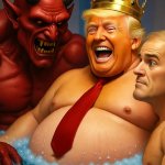 Donald Trump Satan Jim Jordon Bathtub meme