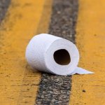 Toilet paper in street